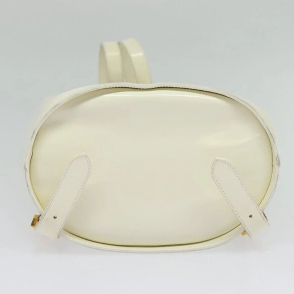 Salvatore Ferragamo Gancini Backpack Patent leather White Auth BA5435 main image 7
